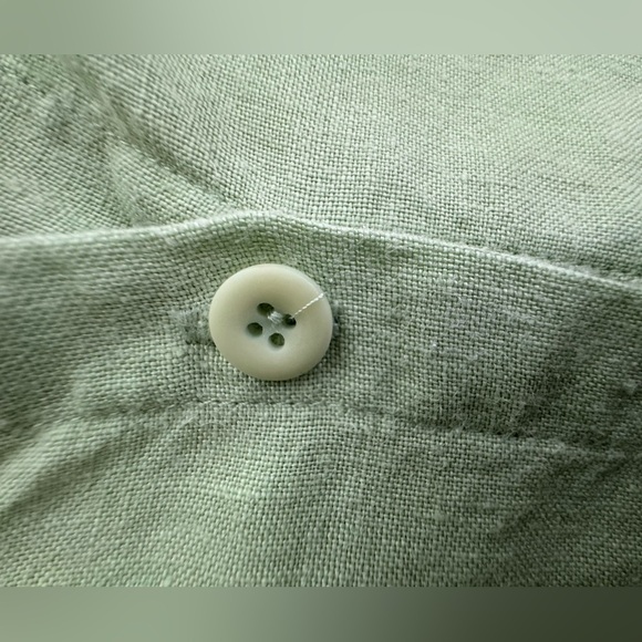 Eileen Fisher% Linen Green Button Front Boxy Tunic Size Large - Picture 13 of 13